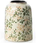 Ceramic Flower Vase for Home Decor, Vintage Green Farmhouse Vase 8 Inch - Image 7