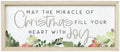 Simply Said, INC Farmhouse Frames Christmas Sign - May the Miracle Fill Your Heart with Joy - 10 x 24 inches - Holly Mantel Decor - Rustic Wood Christmas Decor FF1247 by SimplySaidINC