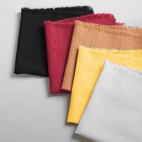Handmade Cloth Napkins 100% Cotton Napkins with Fringe，Delicate Handmade Cloth Napkins for Dinners, Parties, Weddings and More，(18 x 18 Inch Set of 12) - Yellow - Image 6