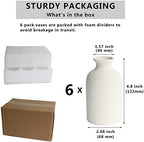 YANLING 6 Pack White Vase Small Ceramic Vases for Decor, Bud Vases - Image 2