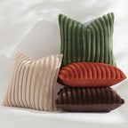 decorUhome Fall Faux Fur Throw Pillow Covers 24x24 Set of 2 Khaki Brown - Image 5