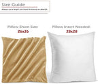 Nestl Throw Euro Pillow Covers, Cozy Velvet Decorative Pillow Covers 26 x 26 Inches, Soft Solid Couch Pillow Case for Sofa, Bed and Car, Set of 2 - Camel Gold - Image 2