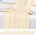 14 Pack Ivory Cheesecloth Table Runner 17x108 Inch Semi Sheer Boho Gauze Cheese Cloth Fabric Table Runners, for Wedding Party Baby Shower Birthday Home Decor Garden Farmhouse by Unknown