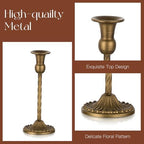 Candeldo Brass Finish Candle Holders Set of 10 for Table Centerpiece - Image 3