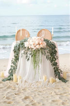 7.5FT Babypink Wedding Arch Flowers Garland, Rose &Eucalyptus, Artificial Spring Floral for Backdrop Mantle Decoration,Ceremony Party Sweetheart Head Table Reception Decor - Image 6