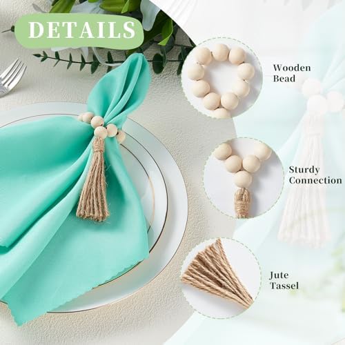APTWOW 50Pcs Wood Napkin Rings, Farmhouse Napkins Ring for Boho Table Decor - Image 6