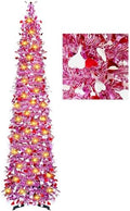 5 Ft Artificial Valentine's Day Tree Pop-Up Collapsible Pencil Valentine's Day Trees with 100 Warm Light, Bright Heart-Shaped Artificial Tree for Indoor Outdoor Decorations (Valentine Day) by KOLODOGO