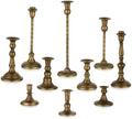 Candeldo Brass Finish Candle Holders Set of 10 for Table Centerpiece by CANDELDO