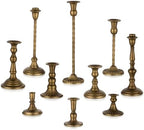 Candeldo Brass Finish Candle Holders Set of 10 for Table Centerpiece by CANDELDO