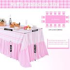 Easter Tablecloth Pink Rabbit Ruffle Table Cloth - 90 x 132 Inch Waterproof Tablecloths Rectangle Washable Polyester Bunny Flowers Table Cover for Birthday Wedding Dinner Picnic Party Decoration - Image 3