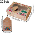 Fjlitx Ramadan Eid Mubarak Favor Boxes 20pcs Eid Mubarak Box Party Favors Candy Ramadan Box with Label Cards and String - Image 4
