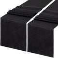 Black Burlap Table Runners 2 Pack 13x84 inch Jute Table Linens by LuoluoHouse