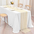30 Pack Ivory Table Runner 10Ft Cheesecloth Table Runner Boho Gauze Table Runners Romantic Long Sheer Fabric Cream Table Runners for Wedding Party Bridal Shower - Image 4