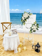 Odouzy Pack of 2 Wedding Arch, Artificial Flowers, Wedding Decor，Flower Garland Be Suited to Banquet, Party, Reception Entrance Welcome Sign and Background Decoration (White) - Image 4