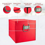 HOLDN’ STORAGE Christmas Ornament Storage Box with Dividers, Stores Ornaments up to 96 of 3 Inch Large Christmas Ball Storage Containers with 4 Trays - Red - Image 3