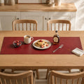 Red Faux Leather Table Runner Waterproof Heatproof for Christmas 36 inch by Cimweideco