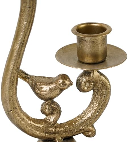 NIKKY HOME Vintage Gold Bird Candelabra, 2 Arm Metal Taper Candle Holder - Image 4