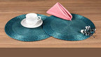 Lightnpro Handmade Beaded Placemats Set of 4 – 13 Inch Round Teal Charger Mats | Handcrafted Artisan Table Accessories, Elegant Farmhouse Dining Table Décor for Holiday Gatherings & Special Occasions - Image 2