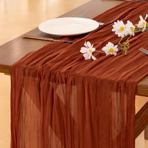 10 Pack Cheesecloth Table Runner Fall Boho Gauze Wedding Party Home Decor - Image 2