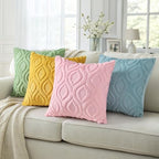 decorUhome Faux Fur Plush Soft Aqua Throw Pillow Covers 26x26 Set of 2 - Image 5