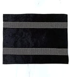 HeMiaor Black Placemats Set of 4 Velvet Gorgeous Luxurious Shining Minimalist Style Elegant Both Diamond Strip for TV Stand Coffee Table Kitchen Decor - Image 3
