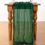 DeZerlor Emerald Green Cheesecloth Table Runners 12 Pack Christmas Runners - Image 4