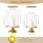 Set of 2 Vintage Gold Candle Holders, Candle Sticks Holder Decor, Modern Decorative Tapered Candlestick Holders Centerpiece for Dining Table Centerpiece, Wedding, Party Decor - Image 3