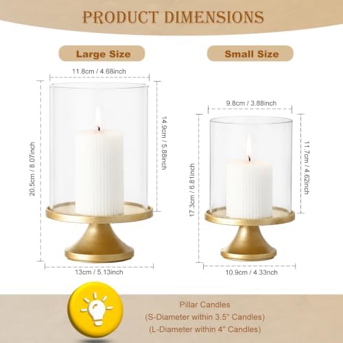 Set of 2 Vintage Gold Candle Holders, Candle Sticks Holder Decor, Modern Decorative Tapered Candlestick Holders Centerpiece for Dining Table Centerpiece, Wedding, Party Decor - Image 3