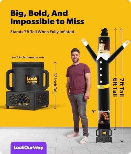 LookOurWay Air Dancers Inflatable Tube Man Set - 7ft Tall Wacky Waving Inflatable Dancing Tube Guy with Air Dancer Blower - Thanksgiving Theme - Pilgrim - Image 3