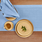 Solino Home 100% Pure Linen Table Runner Cornflower Blue Woven, 14 x 108 in - Image 3
