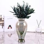 11.8" Tall Blown Green Glass Vase, Colorful Opaque Glass Vase, Unique Design Wide Mouth Art Decoration for Home, Living Room, Dining Table, Pampas Grass Decor (Green) - Image 6