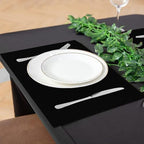 Cloth Placemats Set of 8, Linen Type Fabric Placemats Machine Washable Heat Resistant Placemats Wrinkle Free Thick Polyester Kitchen Place Mats for Dining Table (Black) - Image 7