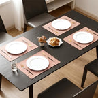 MOSAYT Vinyl Faux Leather Placemats, Set of 8, Pink - Image 2