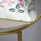 Set of 2 Embroidered Decorative Throw Pillow Covers Couch Square Pillowcases Cushion for Bedroom Sofa Farmhouse Decor 18x18 Inch (Gecko Flower) - Image 7