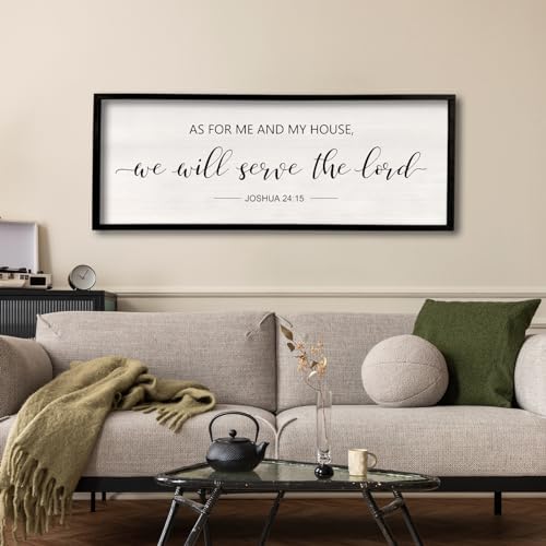 As For Me And My House We Will Serve The Lord Wall Decor 40" x 15", Black by comurdyo