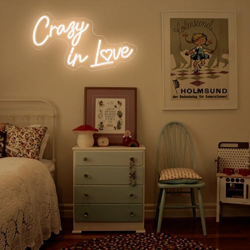 Crazy in Love neon Sign - Levels Dimmable USB neon Lights for Bedroom Wall,Wedding Party neon Light for Decoration Gift for Couples, Valentine's Day - Image 4