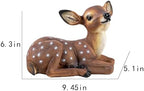 Outdoor Garden Deer Statue, Decorative Sculpture Brown Resin Fawn Sculpture, 9.45 x 6.3 x 5.1 inches Yard Lawn Decor Deep Forest Deer - Image 2