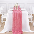 12 Pack Rose Pink Cheesecloth Table Runner 120 Inch Boho Wedding Decor - Image 4