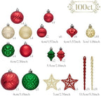 Valery Madelyn 100ct Christmas Tree Decorations Variety Ball Ornaments Set - Image 4