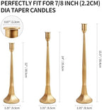 Iron Taper Candle Holder Set of 3 15.5" 14" 12" Decorative Modern Vintage Metal Tall Candlestick Holders for Wedding, Dinning Table,Mantle, Party Decoration（3, Antique Brass） - Image 4