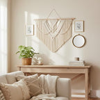 LISRRZHEN Large Macrame Wall Hanging - Boho Nordic Geometric Woven Tapestry, Handcrafted Cotton Wall Decor for Living Room Bedroom Entryway Apartment by Unknown