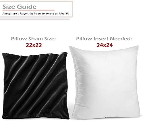 Nestl Throw Pillow Covers, Cozy Velvet Decorative Autumn Pillow Covers 22 x 22 Inches, Soft Solid Couch Pillow Covers for Sofa, Bed and Car, Set of 2 - Black - Image 2
