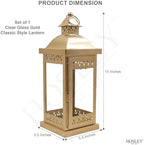Hosley 15 Inch High Large Clear Glass Iron Classic Style Lantern Gold. Ideal Gift for Parties Weddings Aromatherapy and LED Spa Settings 05 - Image 5