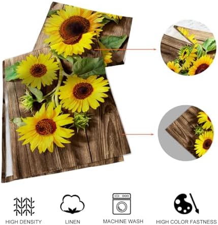 Sunflower Table Runner and Place Mats Set of 6 108 Inches Long - Image 4