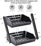 VIKEYHOME Kitchen Organizer with 2-Tier Bamboo Fruit Basket – Large Capacity, Space-Saving Fruit & Veggie Stand for Countertop, Snack Holder, Natural & Sturdy 15mm Thick Design - Image 2