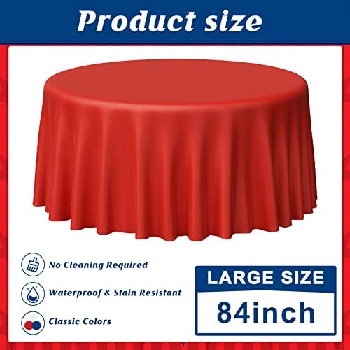 MASHAN 24 Pack 4th of July Plastic Tablecloth, Red White and Blue Patriotic Disposable Tablecloth, Round Table Cover for Patriotic Independence Day Memorial Day 250 Anniversary Decorations, 84 Inch - Image 2