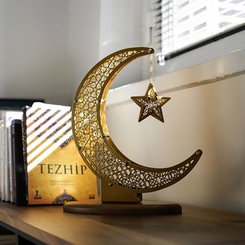 Metal Crescent Moon and Star Ramadan Table Stand, Ramadan Centerpiece, Housewarming Islamic Decorations for Home, Ramadan Decoration for Door, Eid Décorations - Image 6