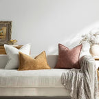 DEZENE Pack of 2 Dusty Pink Decorative Throw Pillow Covers 22x22 Cozy Soft Chenille Accent Vintage Square Couch Pillow Covers for Home Decor Bed Sofa Living Room - Image 6