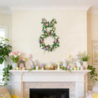 28 Inch Easter Bunny Wreath for Front Door, Tulip Easter Egg Wreath with Colorful Berries, Spring Floral Wreaths for Home Wall Window Farmhouse Decor - Image 2