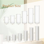 Shihanee 6 Glass Cylinder Vase Pillar Candle,White,Set of 24 - Image 4